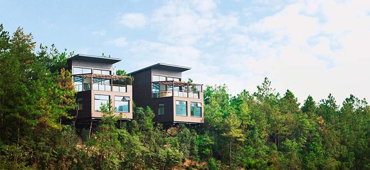 度假地產項目旅游規劃設計院:裸心谷度假村樹屋實景