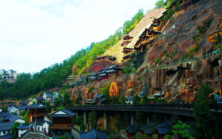 人文旅游項目旅游規劃公司:客天下文化旅游產業園觀音文化墻旅游規劃實景